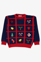 Vintage Navy Blue Karen Scott Christmas Pullover (1990s)