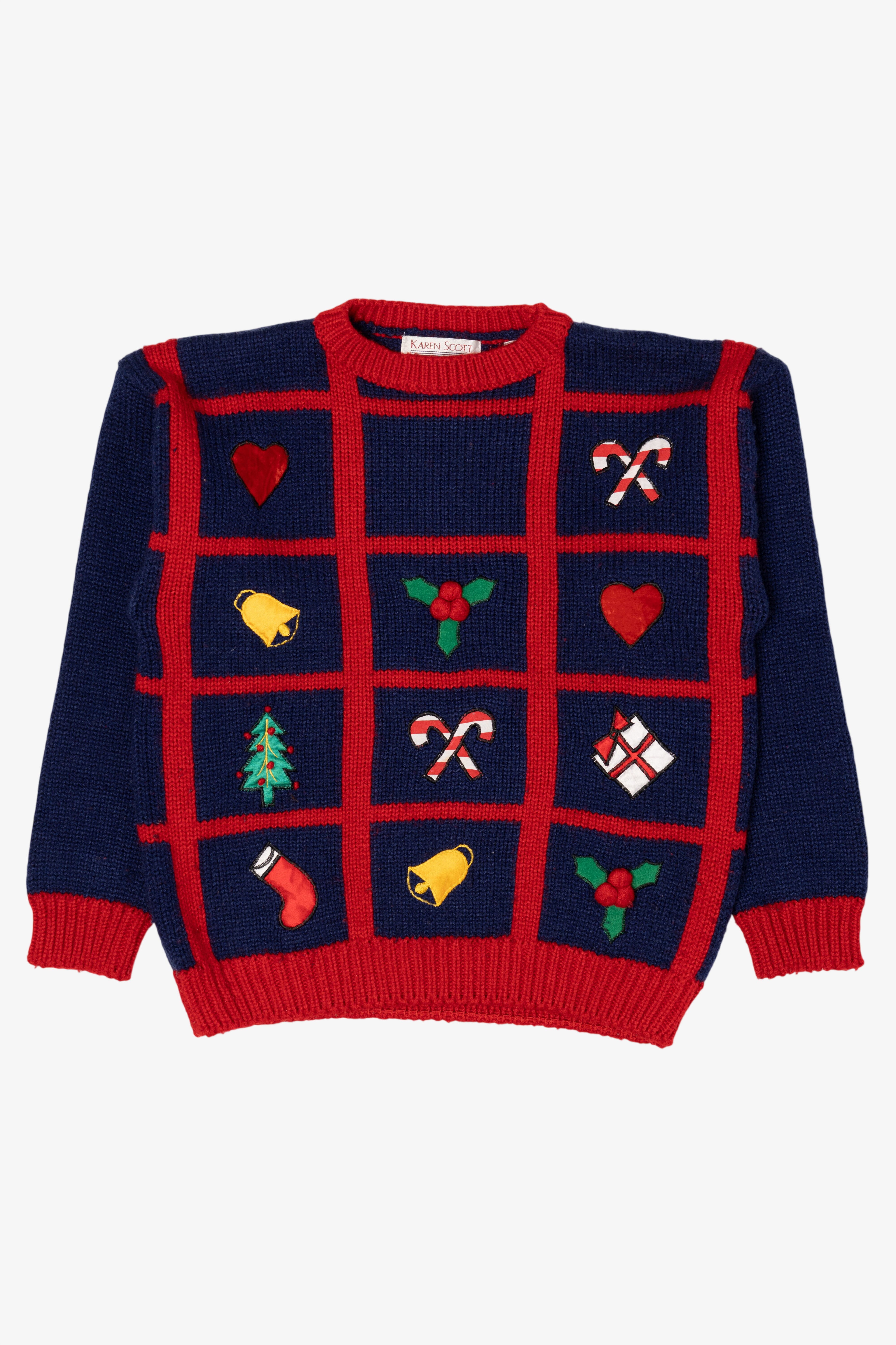Vintage Navy Blue Karen Scott Christmas Pullover (1990s)