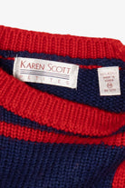 Vintage Navy Blue Karen Scott Christmas Pullover (1990s)