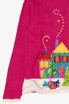 Vintage Pink Tiara International Christmas Cardigan (2000s)