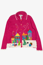 Vintage Pink Tiara International Christmas Cardigan (2000s)
