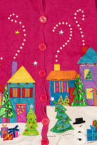 Vintage Pink Tiara International Christmas Cardigan (2000s)