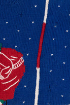 Vintage Distressed Hand Knit Santa Golfing Christmas Pullover (1990s)