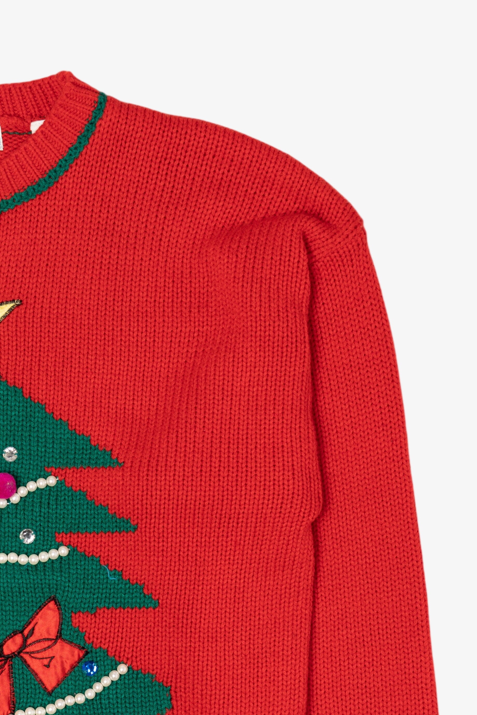 Vintage Red Bravo! Tree Christmas Pullover (1990s)
