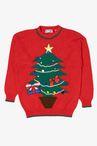 Vintage Red Bravo! Tree Christmas Pullover (1990s)