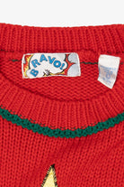 Vintage Red Bravo! Tree Christmas Pullover (1990s)