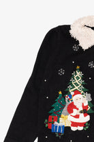 Vintage Black Victoria Jones Santa Ugly Christmas Cardigan (1990s)