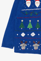 Vintage Blue Crystal Kobe Ugly Christmas Cardigan (1990s)