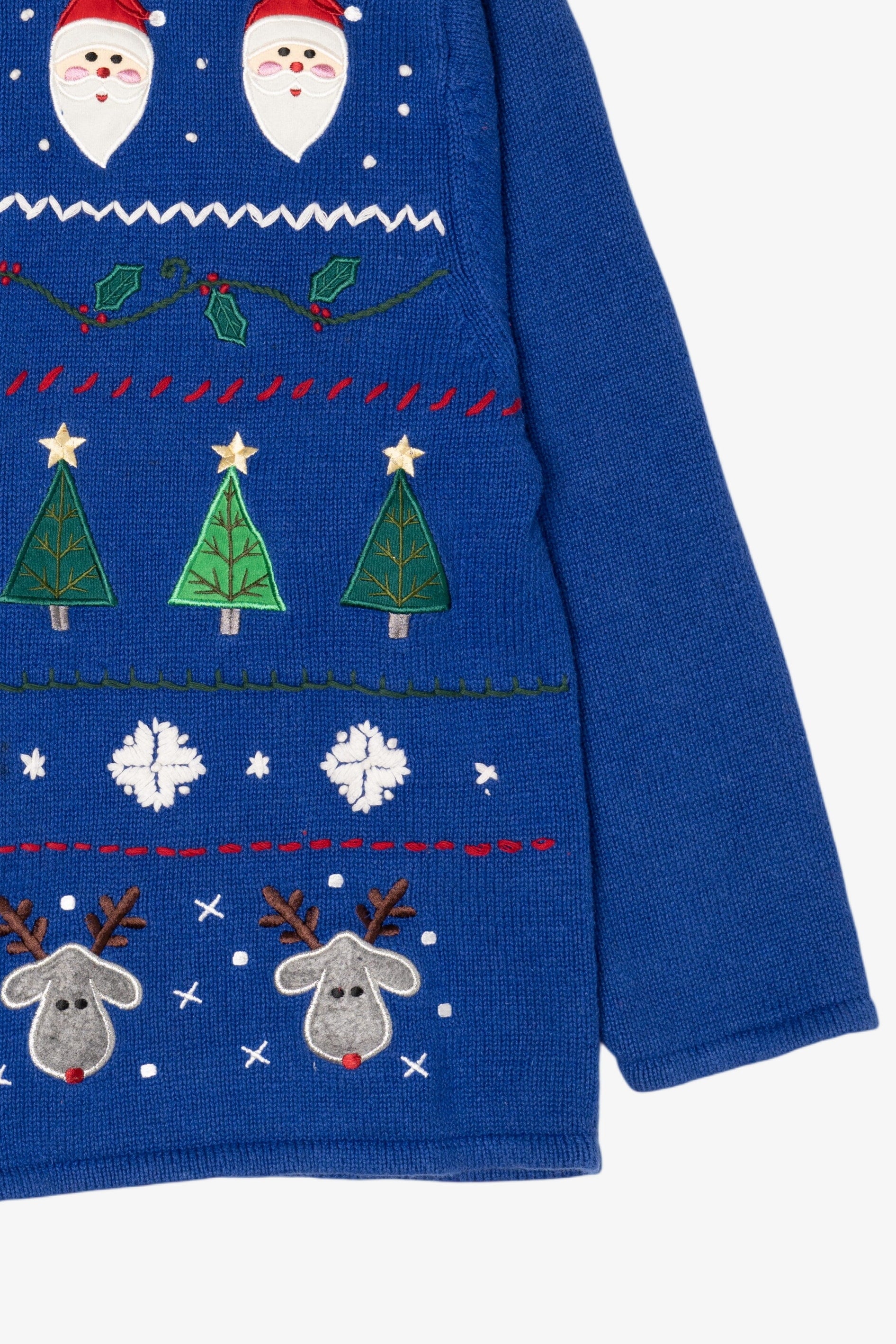 Vintage Blue Crystal Kobe Ugly Christmas Cardigan (1990s)