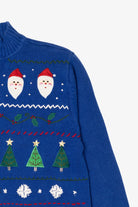 Vintage Blue Crystal Kobe Ugly Christmas Cardigan (1990s)