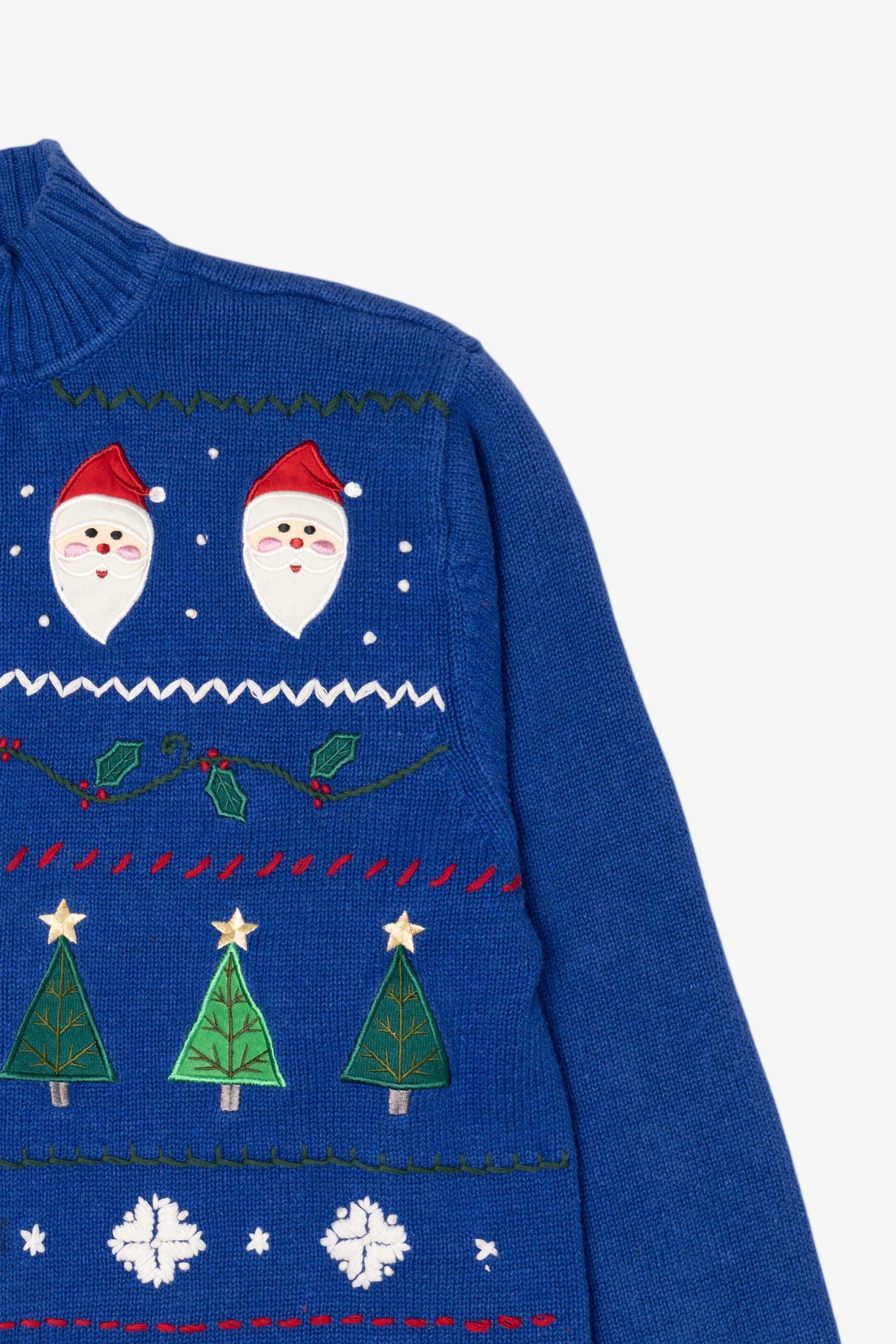 Vintage Blue Crystal Kobe Ugly Christmas Cardigan (1990s)