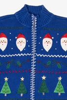 Vintage Blue Crystal Kobe Ugly Christmas Cardigan (1990s)