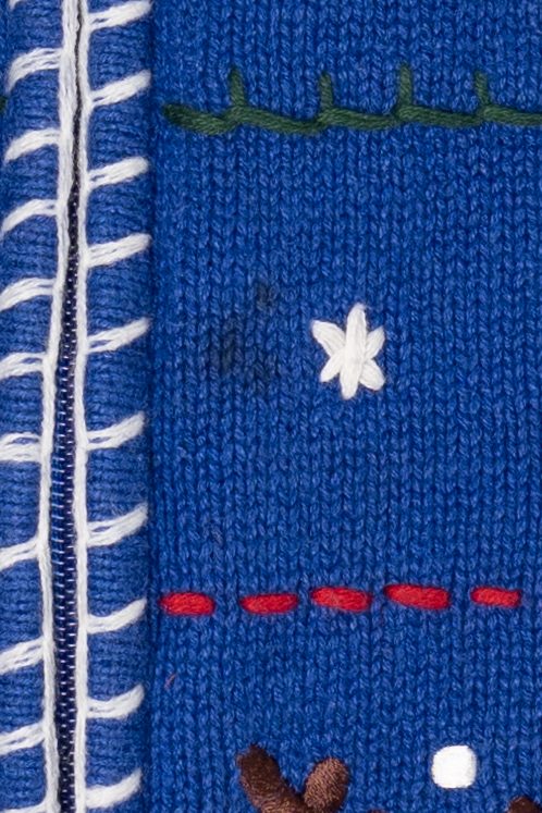 Vintage Blue Crystal Kobe Ugly Christmas Cardigan (1990s)