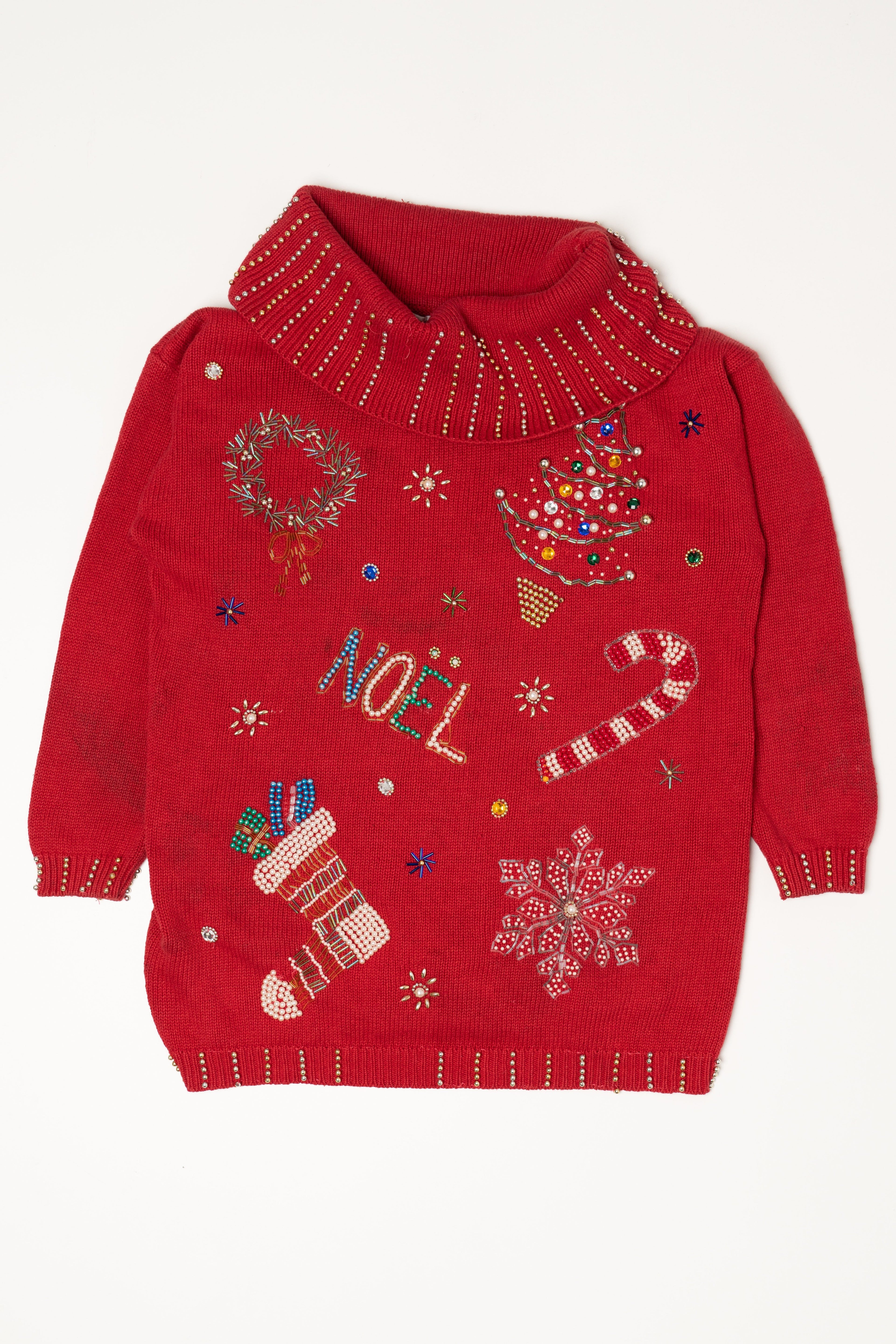 Vintage Red Victoria Jones Ugly Christmas Pullover (1990s)