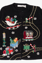 Vintage Black Victoria Jones Ugly Christmas Cardigan (1990s)