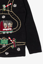 Vintage Black Victoria Jones Ugly Christmas Cardigan (1990s)