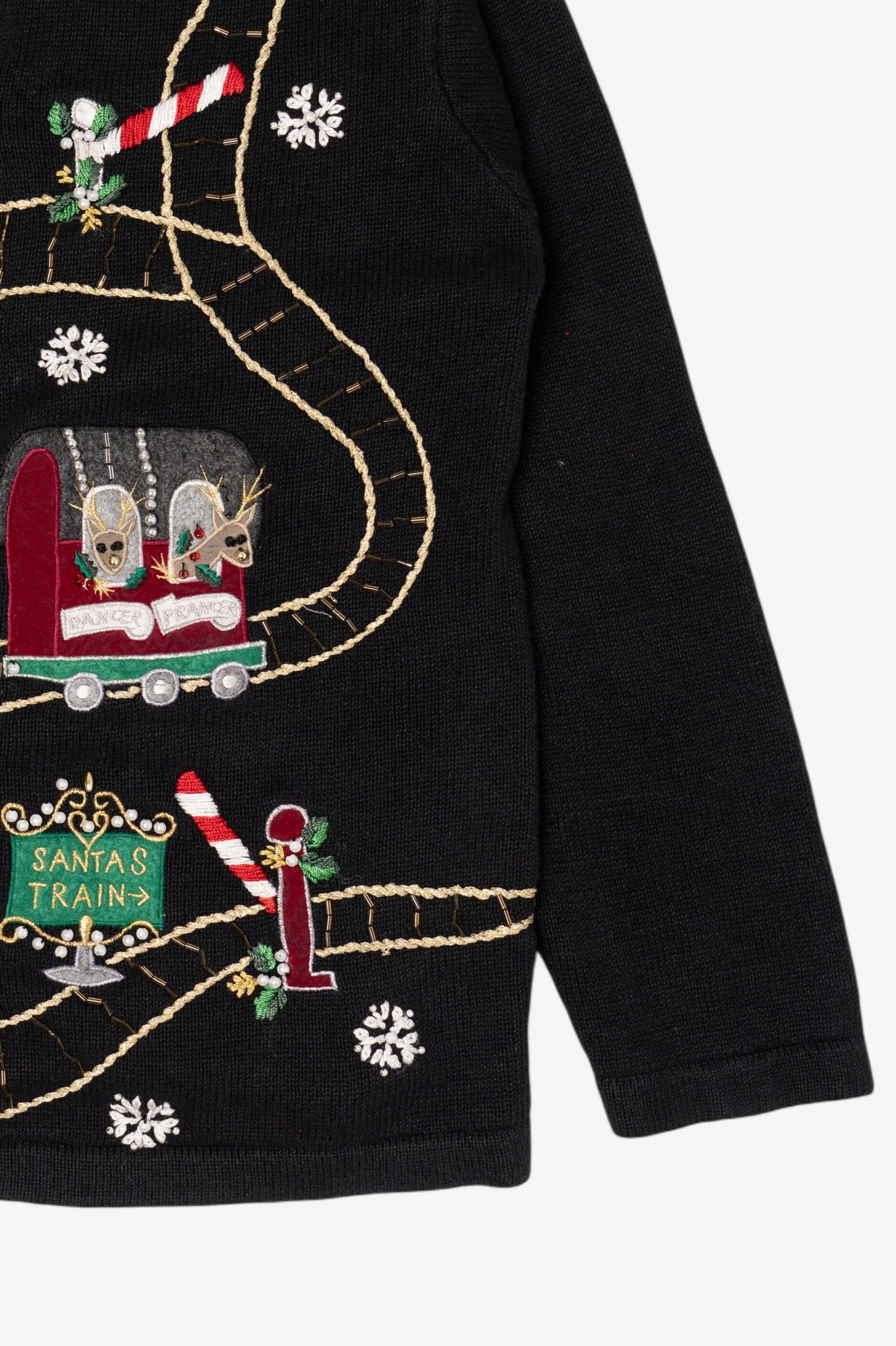 Vintage Black Victoria Jones Ugly Christmas Cardigan (1990s)