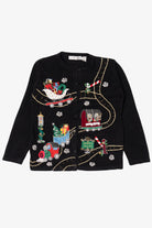 Vintage Black Victoria Jones Ugly Christmas Cardigan (1990s)