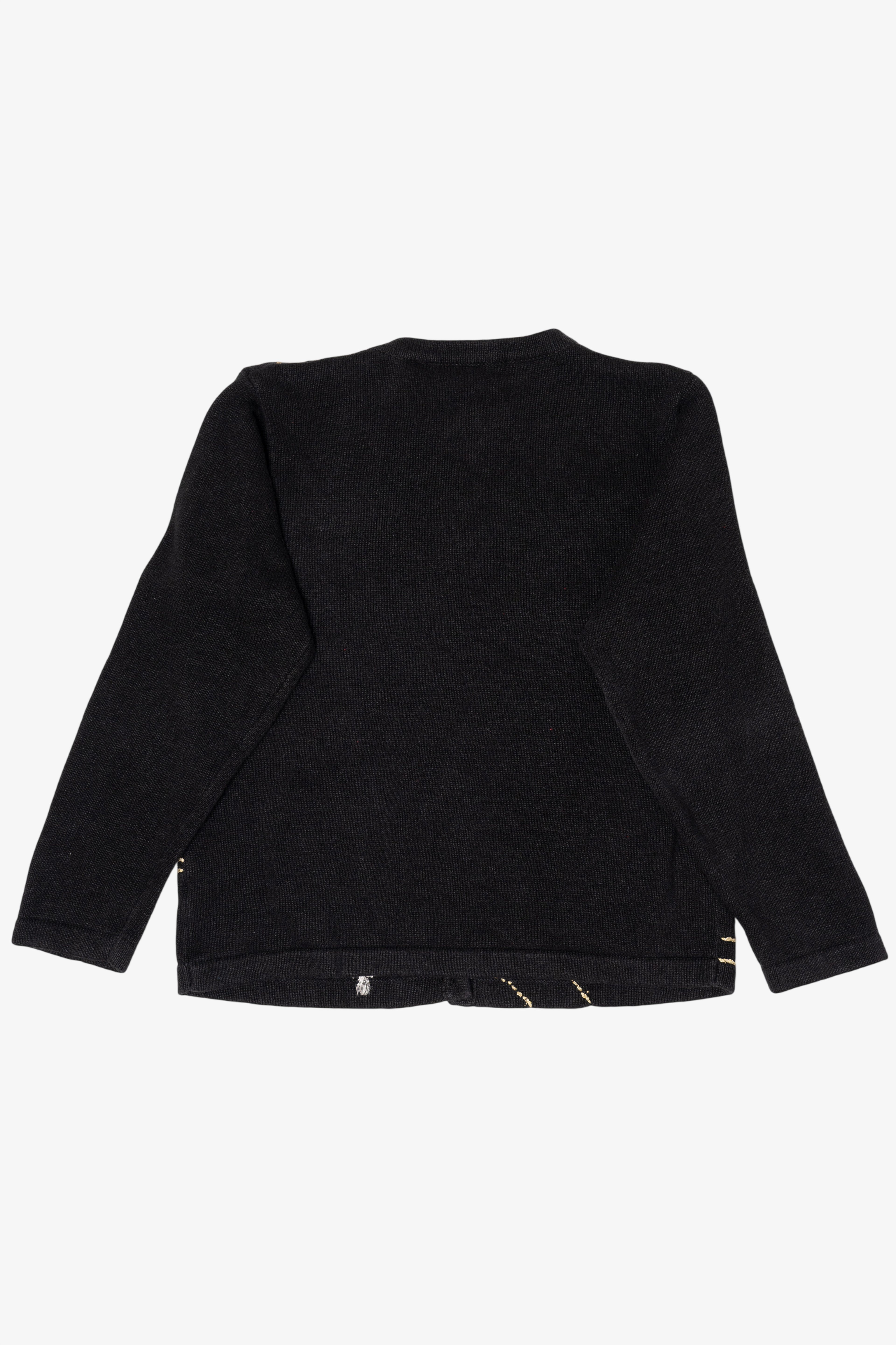 Vintage Black Victoria Jones Ugly Christmas Cardigan (1990s)