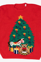 Vintage Red Tree Ugly Christmas Pullover (1990s)