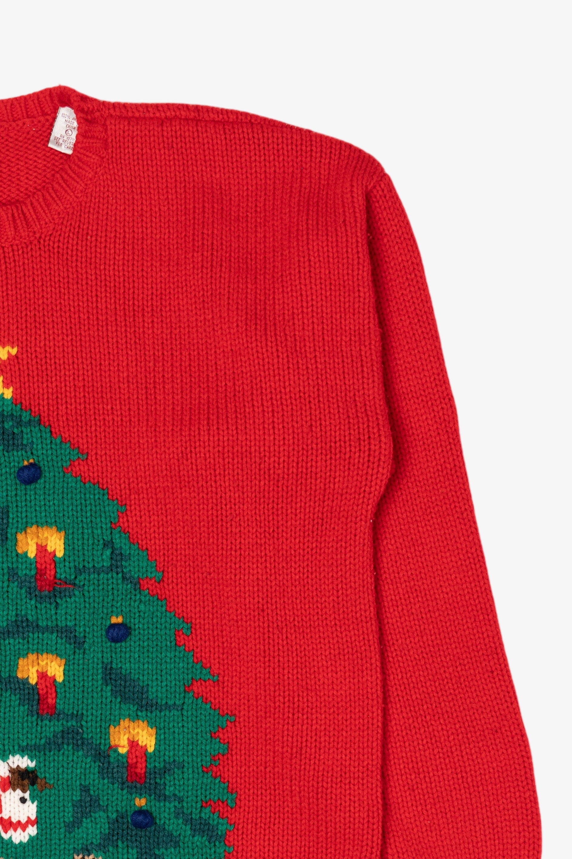 Vintage Red Tree Ugly Christmas Pullover (1990s)