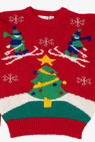 Vintage Red Adel Barre Skiing Ugly Christmas Sweater (1990s)