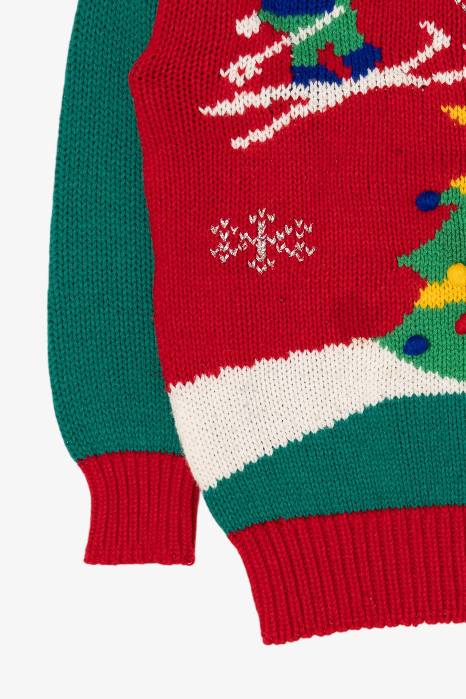 Vintage Red Adel Barre Skiing Ugly Christmas Sweater (1990s)