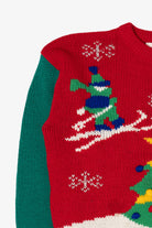 Vintage Red Adel Barre Skiing Ugly Christmas Sweater (1990s)
