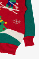Vintage Red Adel Barre Skiing Ugly Christmas Sweater (1990s)