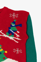 Vintage Red Adel Barre Skiing Ugly Christmas Sweater (1990s)