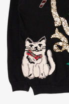 Vintage Black Lindsey Blake Cats Ugly Christmas Pullover (1990s)