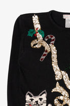 Vintage Black Lindsey Blake Cats Ugly Christmas Pullover (1990s)