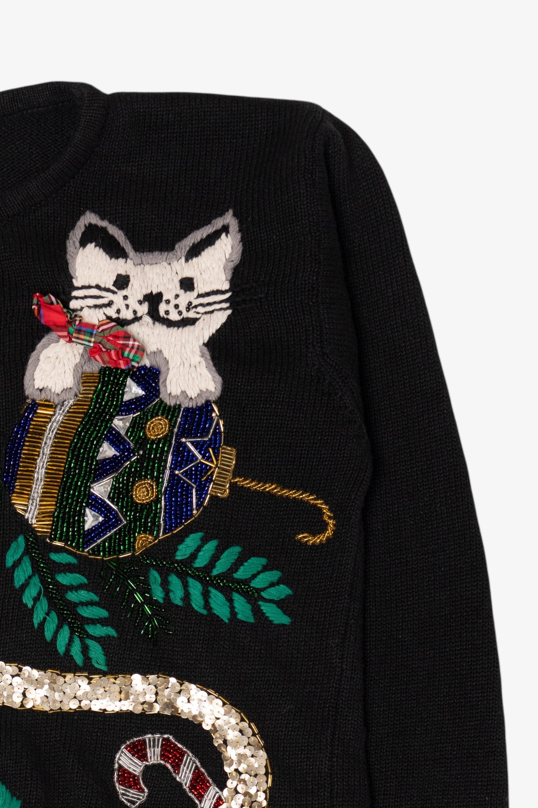 Vintage Black Lindsey Blake Cats Ugly Christmas Pullover (1990s)