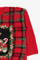 Vintage Red Heirloom Collectible Teddy Bears Ugly Christmas Pullover (1990s)