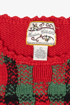Vintage Red Heirloom Collectible Teddy Bears Ugly Christmas Pullover (1990s)