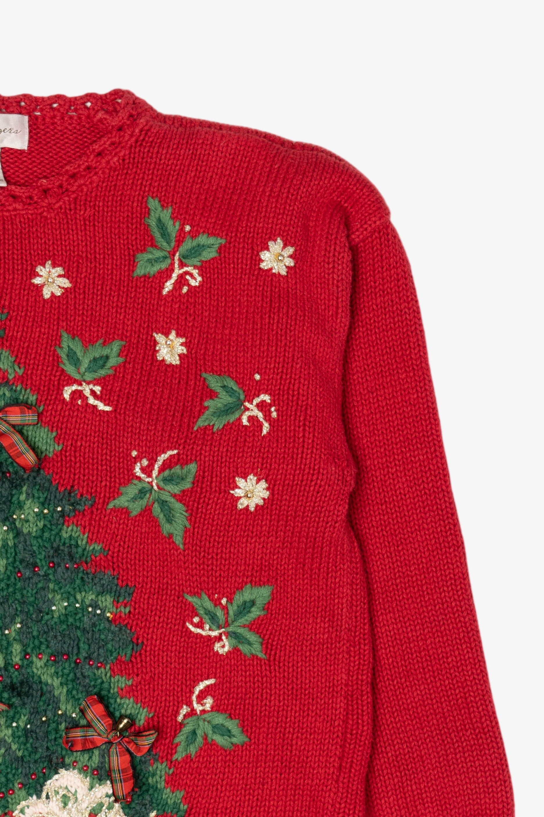 Vintage Red Kim Rogers Tree Ugly Christmas Pullover (1990s)