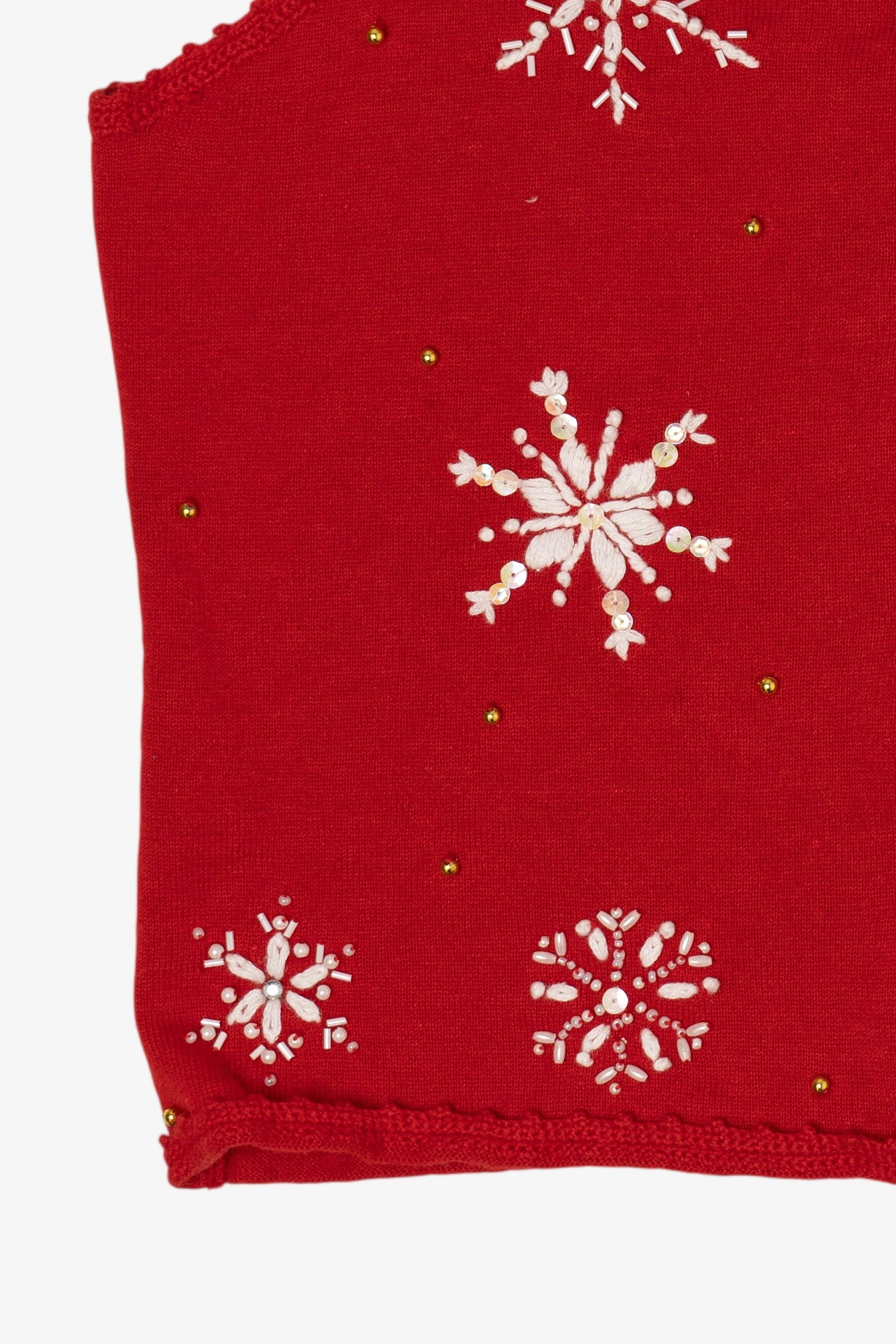 Vintage Red Studio Joy Snowflakes Ugly Christmas Vest (1990s)