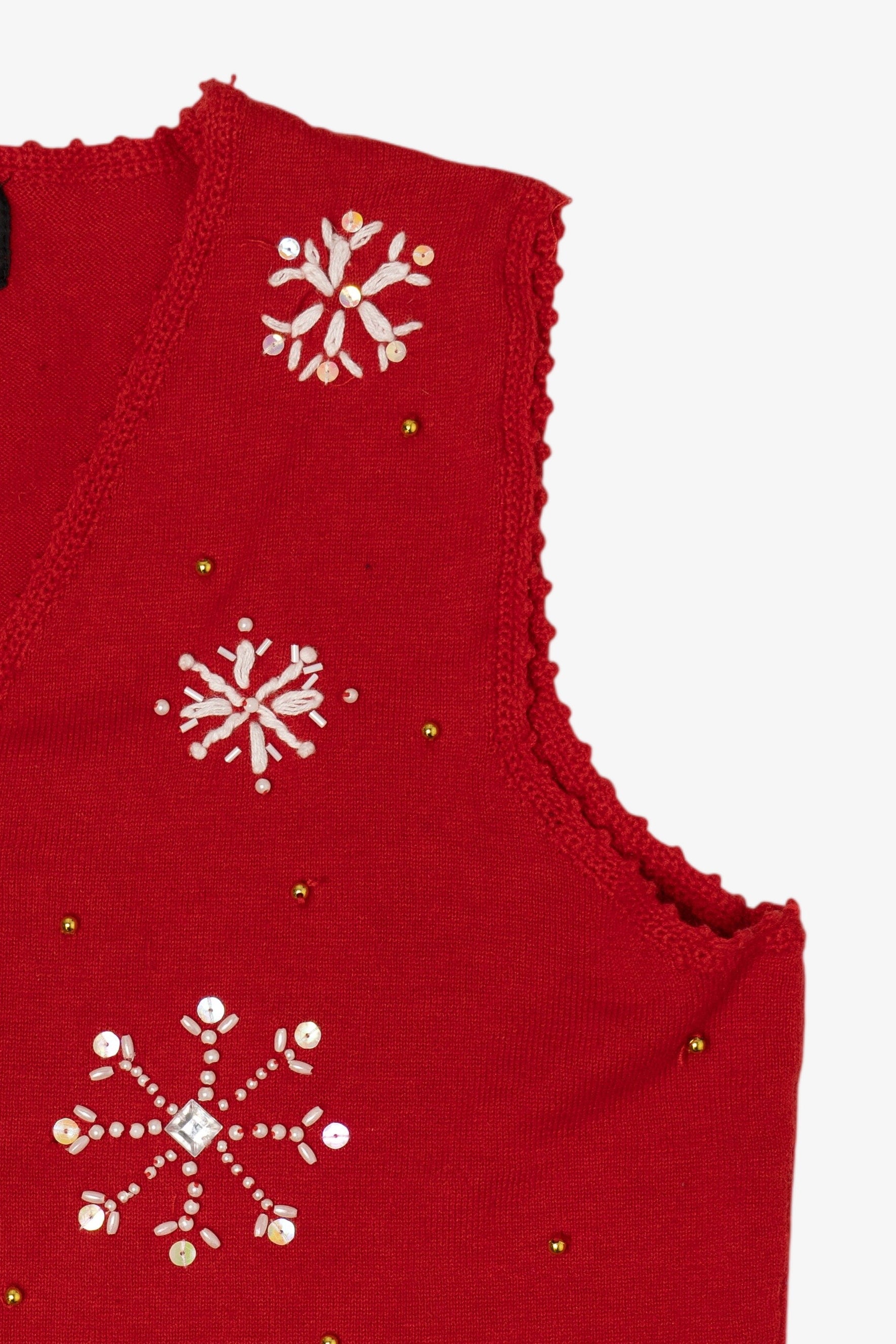 Vintage Red Studio Joy Snowflakes Ugly Christmas Vest (1990s)