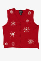 Vintage Red Studio Joy Snowflakes Ugly Christmas Vest (1990s)