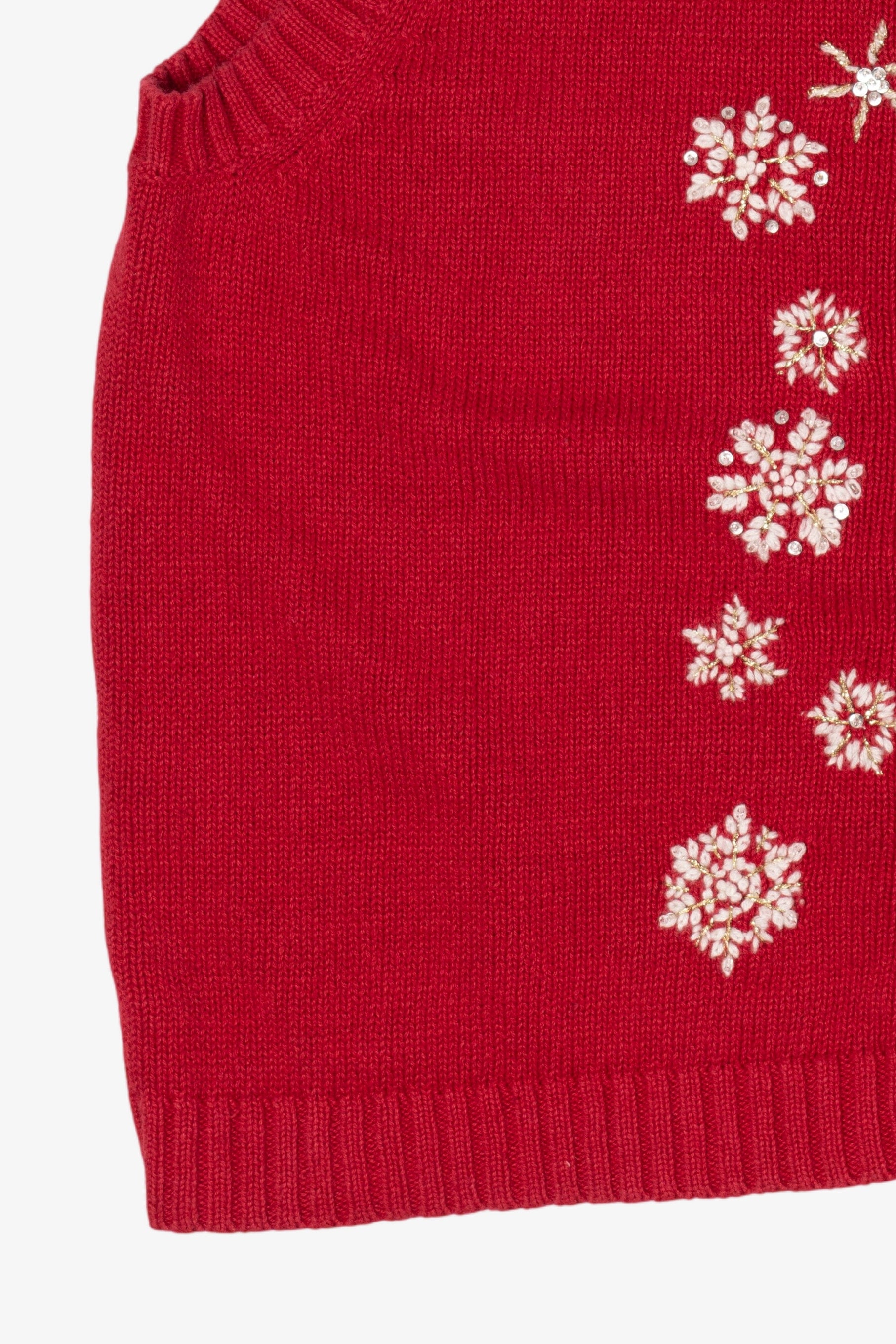 Vintage Red Breckenridge Snowflakes Ugly Christmas Vest (1990s)