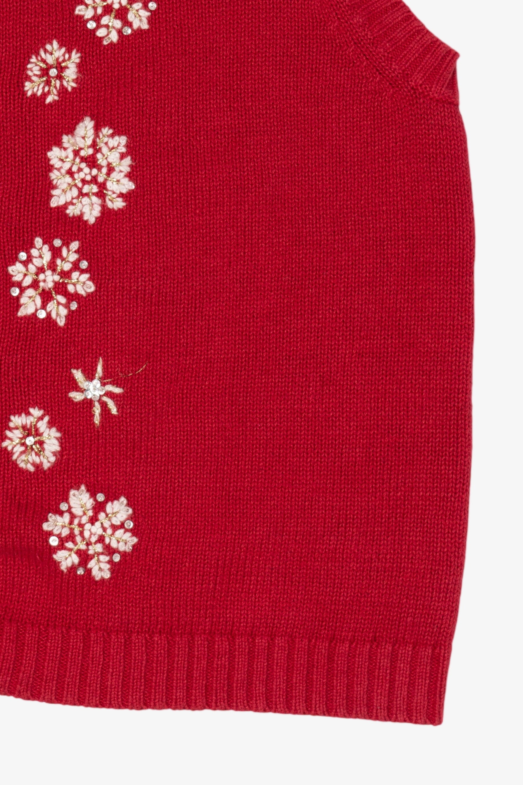 Vintage Red Breckenridge Snowflakes Ugly Christmas Vest (1990s)