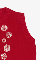 Vintage Red Breckenridge Snowflakes Ugly Christmas Vest (1990s)