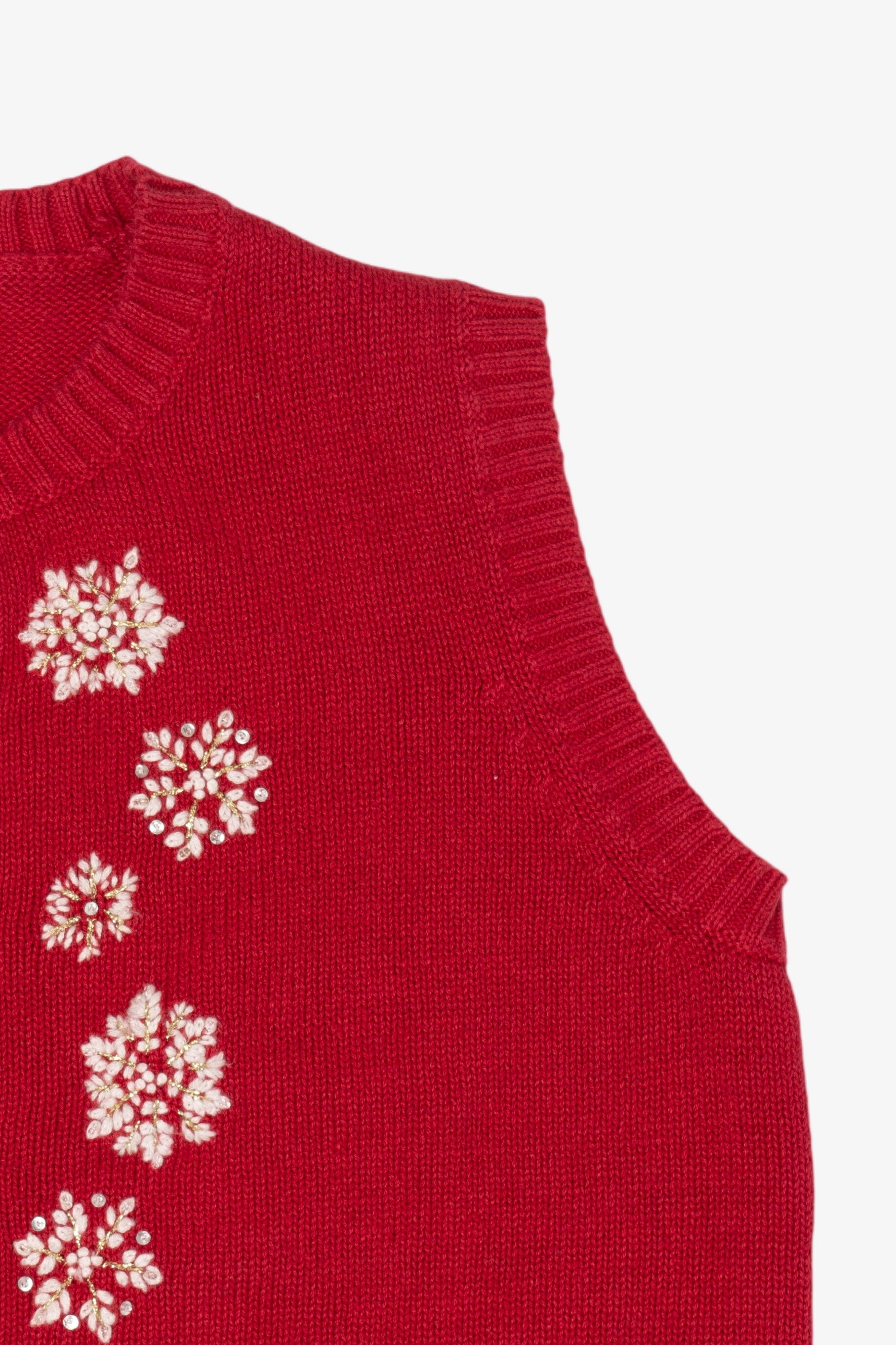 Vintage Red Breckenridge Snowflakes Ugly Christmas Vest (1990s)