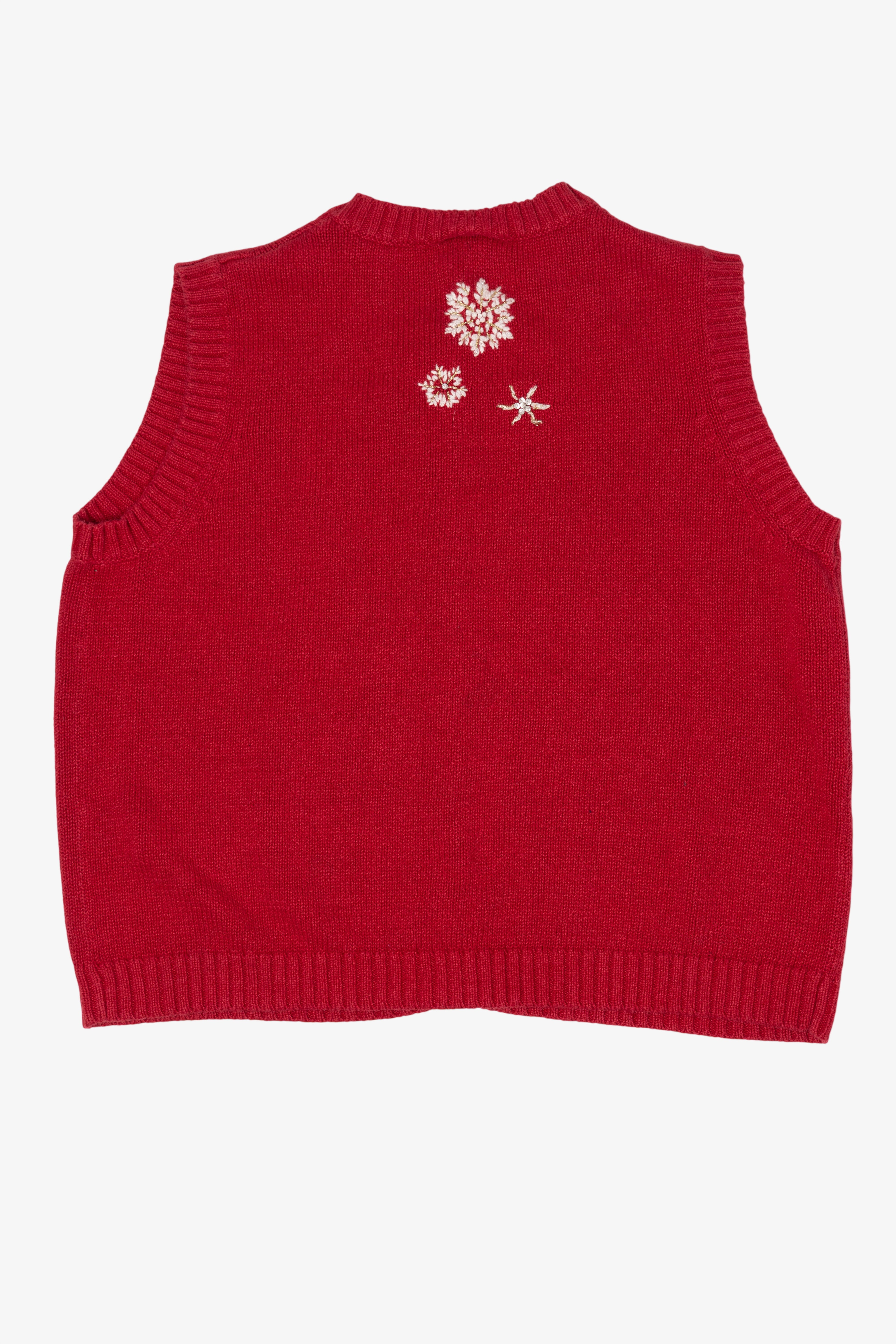 Vintage Red Breckenridge Snowflakes Ugly Christmas Vest (1990s)