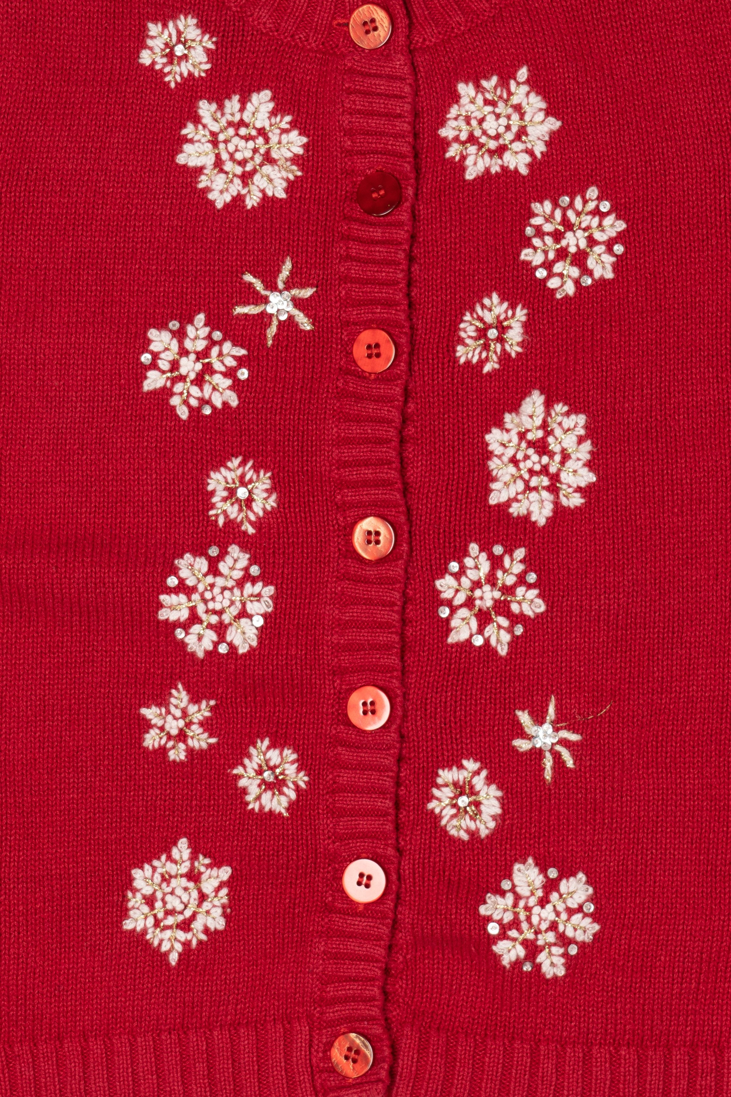 Vintage Red Breckenridge Snowflakes Ugly Christmas Vest (1990s)