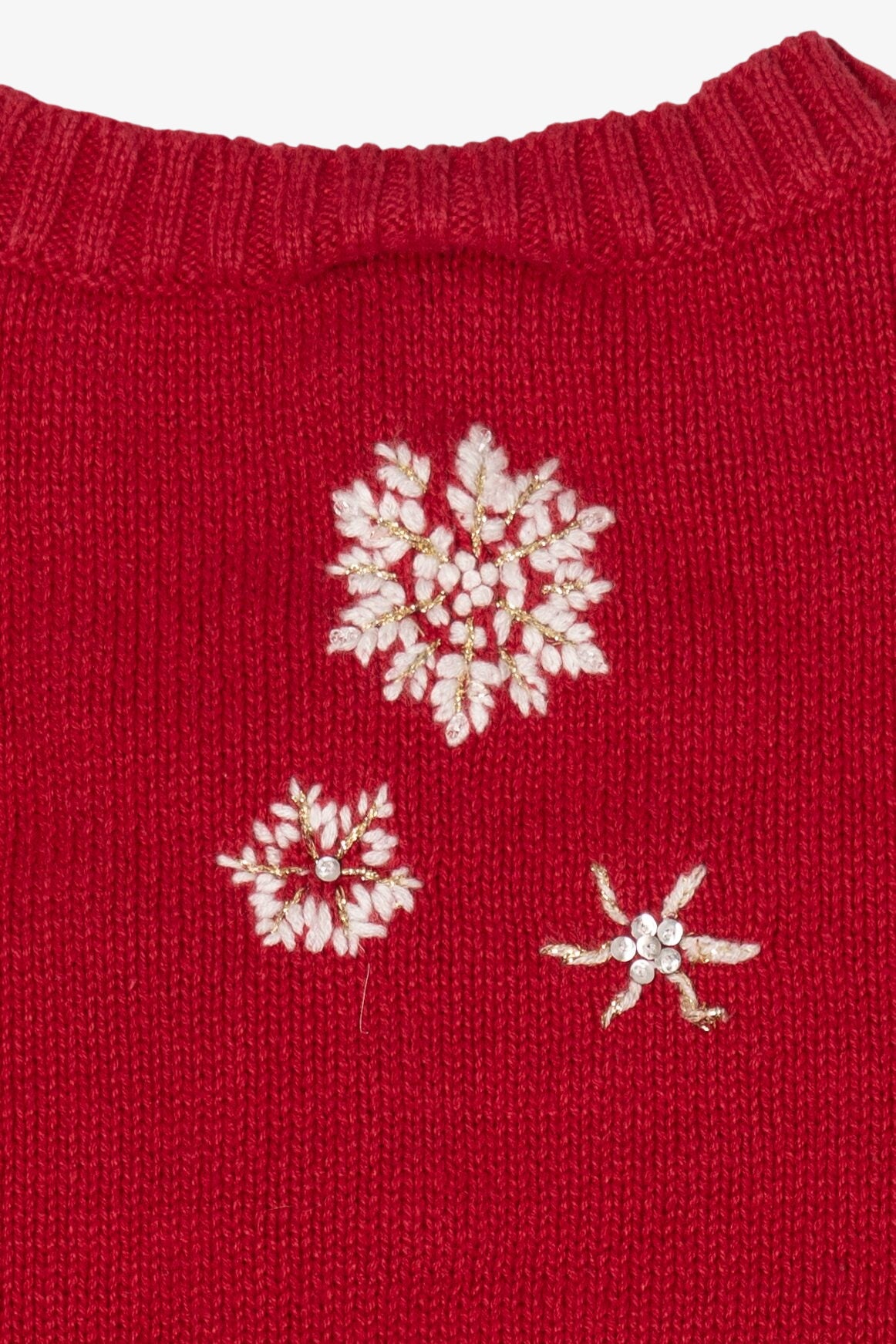 Vintage Red Breckenridge Snowflakes Ugly Christmas Vest (1990s)