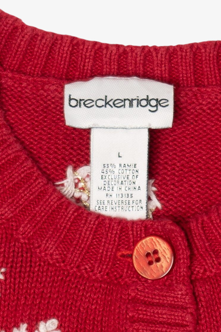 Vintage Red Breckenridge Snowflakes Ugly Christmas Vest (1990s)