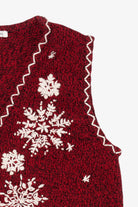 Vintage Red Mercer Street Studio Snowflakes Ugly Christmas Vest (1990s)