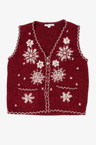 Vintage Red Mercer Street Studio Snowflakes Ugly Christmas Vest (1990s)