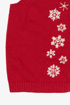 Vintage Red Breckenridge Snowflakes Ugly Christmas Vest (1990s)